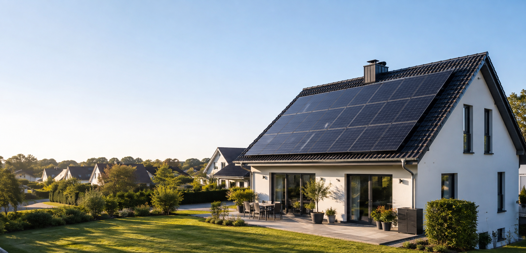 Eigenheim mit Photovoltaikanlage auf dem Dach